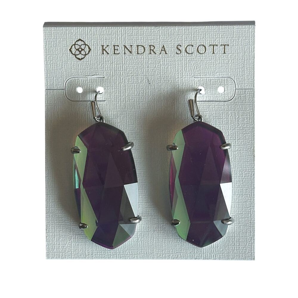 Kendra Scott Esme Drop Earrings Dichroic Glass ~ Bag & Box Included - Picture 6 of 6